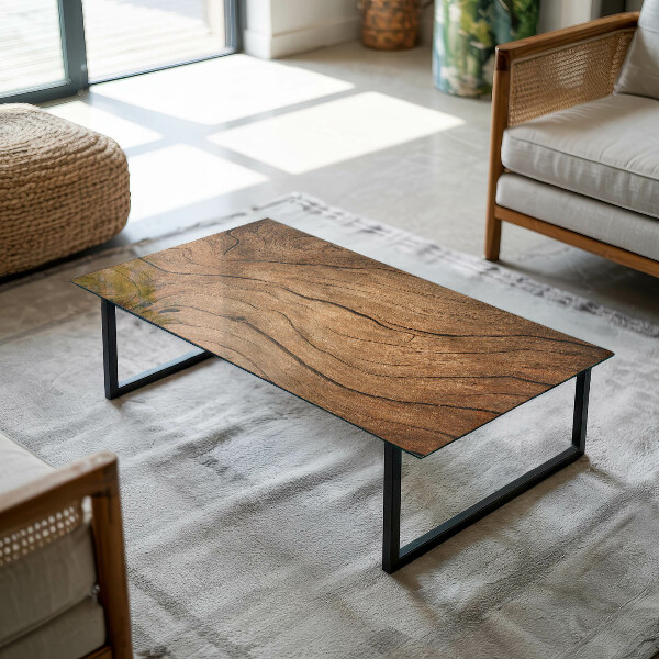 Plateau verre pour table rectangulaire Motif forêt élégant