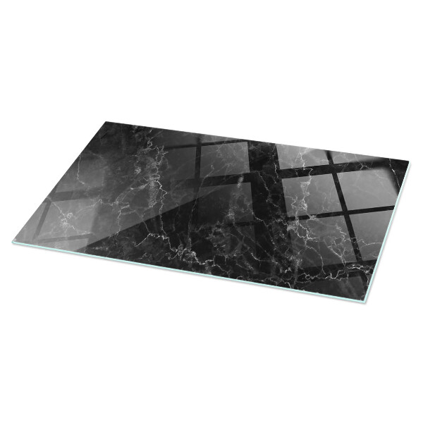 Plateau verre pour table rectangulaire Marbre aux veines délicates