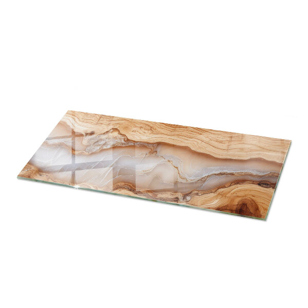 Plateau verre pour table rectangulaire Le bois en harmonie avec la résine