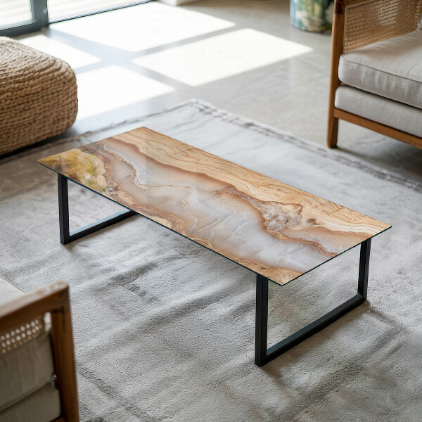 Plateau verre pour table rectangulaire Le bois en harmonie avec la résine