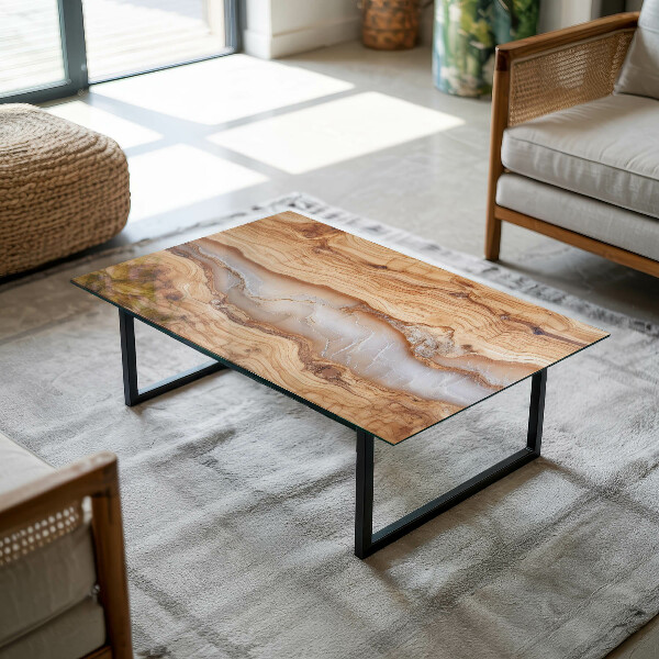 Plateau verre pour table rectangulaire Le bois en harmonie avec la résine