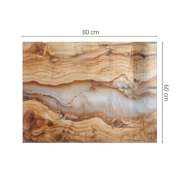 Plateau verre pour table rectangulaire Le bois en harmonie avec la résine