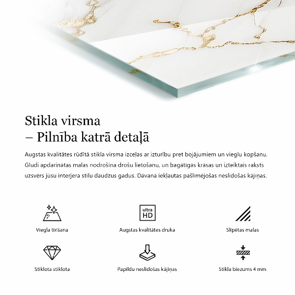 Plateau verre pour table rectangulaire Les veines du marbre dans le design