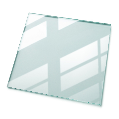 Plateau en verre rectangulaire transparent