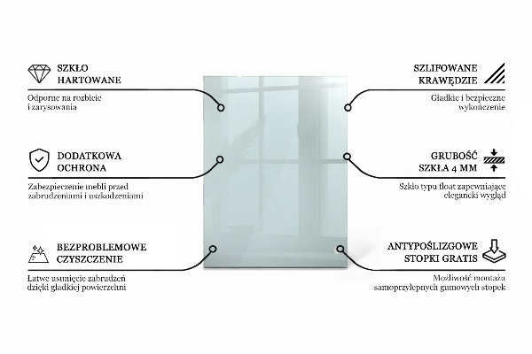 Plateau en verre rectangulaire transparent