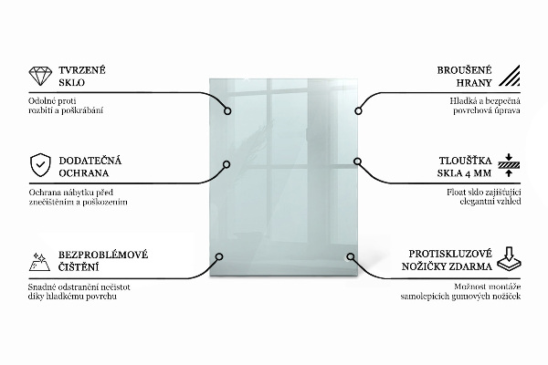 Plateau en verre rectangulaire transparent