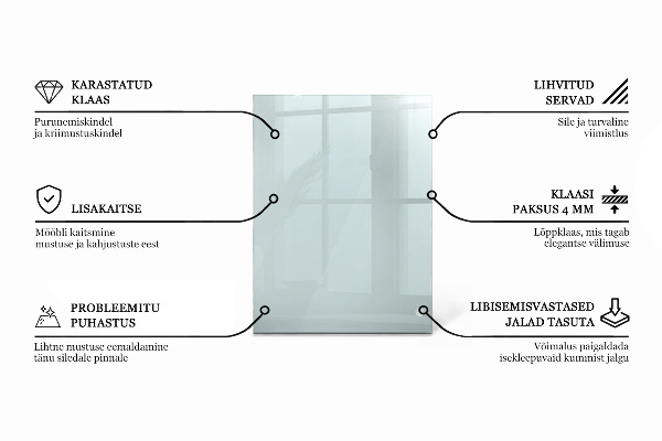 Plateau en verre rectangulaire transparent