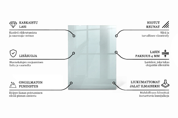 Plateau en verre rectangulaire transparent