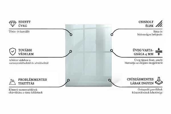 Plateau en verre rectangulaire transparent