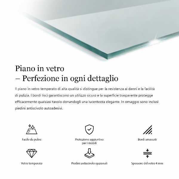 Plateau en verre rectangulaire transparent