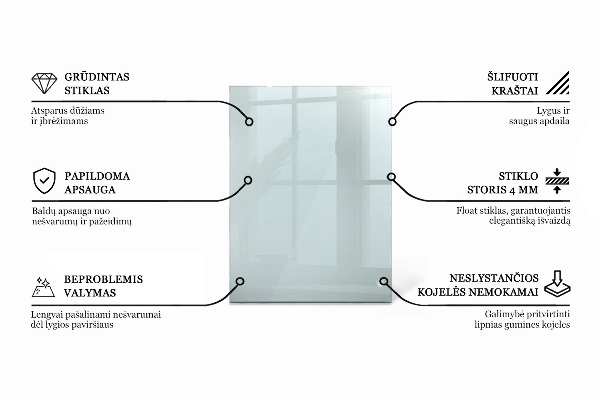 Plateau en verre rectangulaire transparent