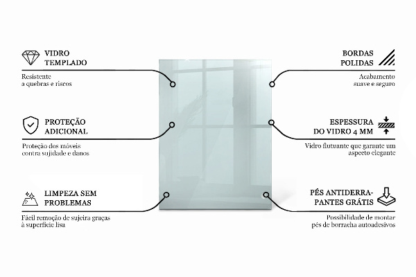 Plateau en verre rectangulaire transparent