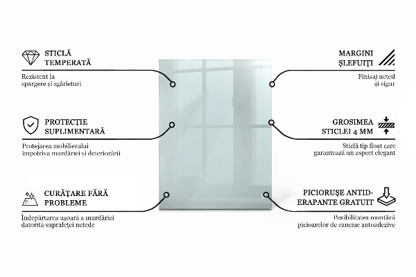 Plateau en verre rectangulaire transparent