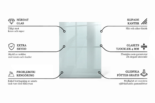 Plateau en verre rectangulaire transparent