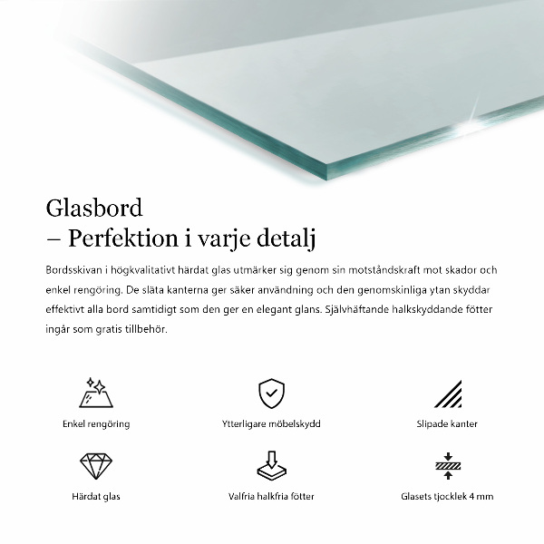 Plateau en verre rectangulaire transparent