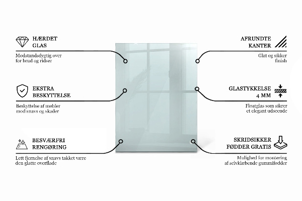 Plateau en verre rectangulaire transparent