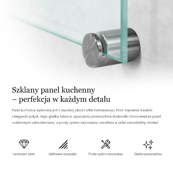 Transparent crédence en verre 100x30 cm