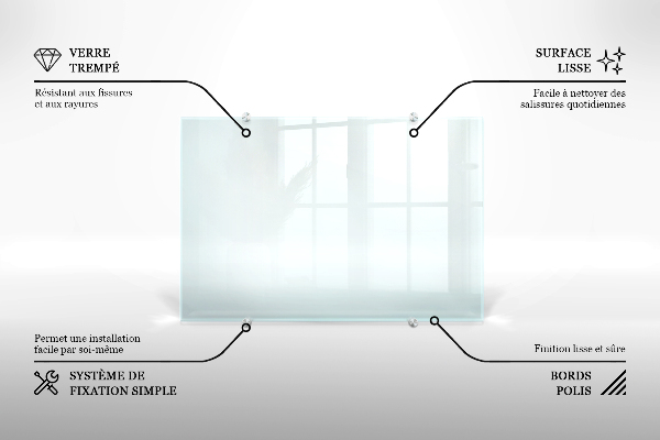 Transparent crédence en verre 100x30 cm
