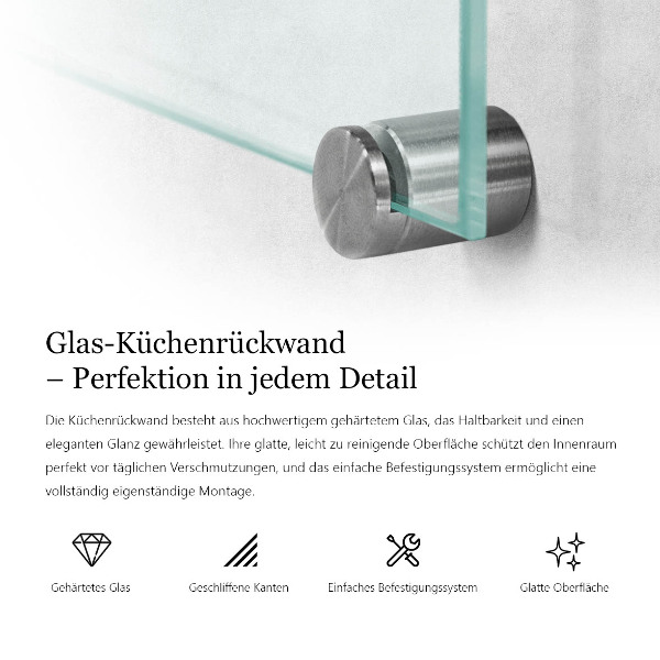 Verre pour crédence transparent 100x50 cm