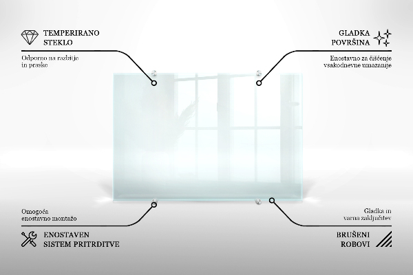 Verre pour crédence transparent 100x50 cm