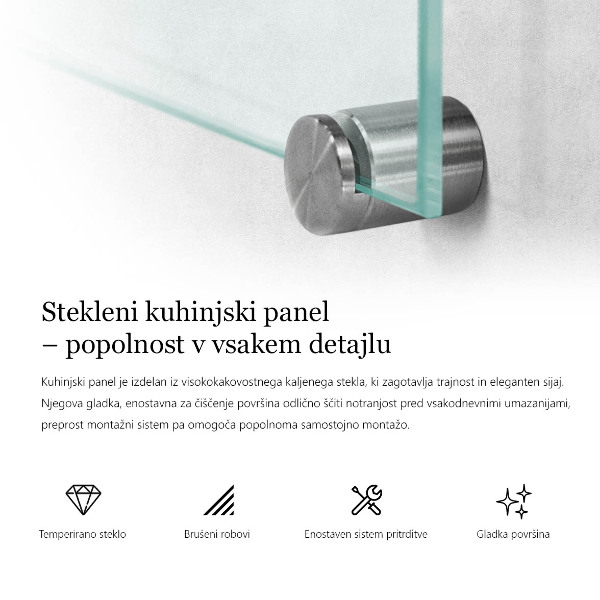 Verre pour crédence transparent 100x50 cm