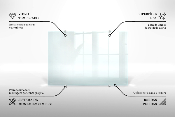 Transparent verre pour crédence 100x70 cm
