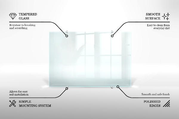 Transparent verre pour crédence 100x70 cm
