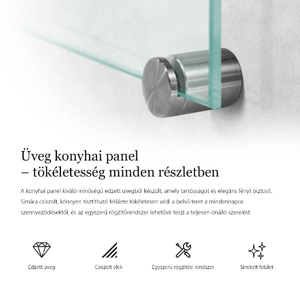 Crédence cuisine en verre transparent 60x40 cm