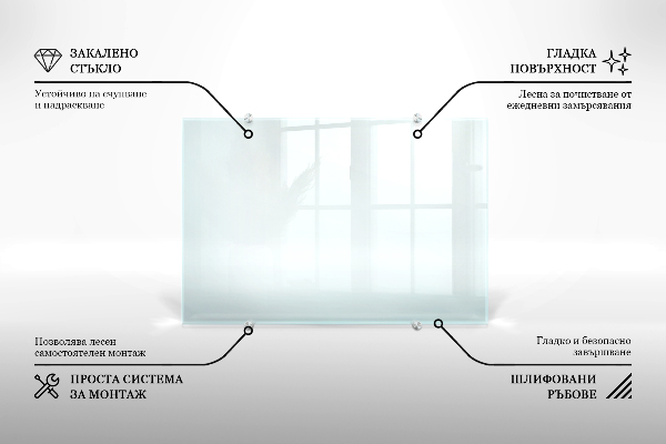 Transparent crédence cuisine en verre 60x60 cm