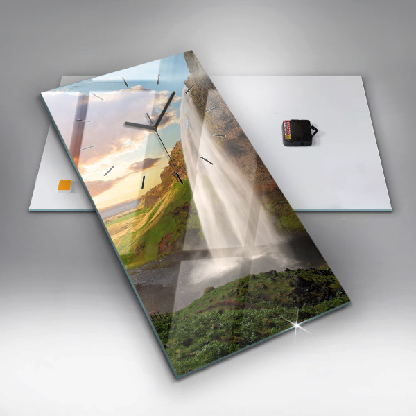 Horloge rectangulaire verticale Cascade en Islande