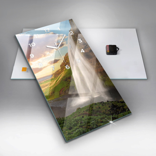 Horloge rectangulaire verticale Cascade en Islande