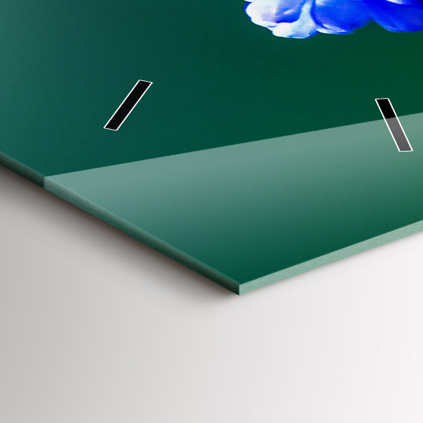 Horloge rectangulaire verticale Fleurs bleues