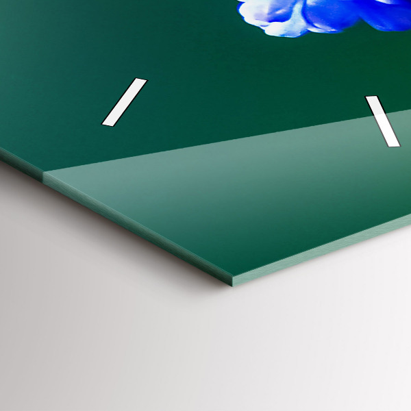 Horloge rectangulaire verticale Fleurs bleues