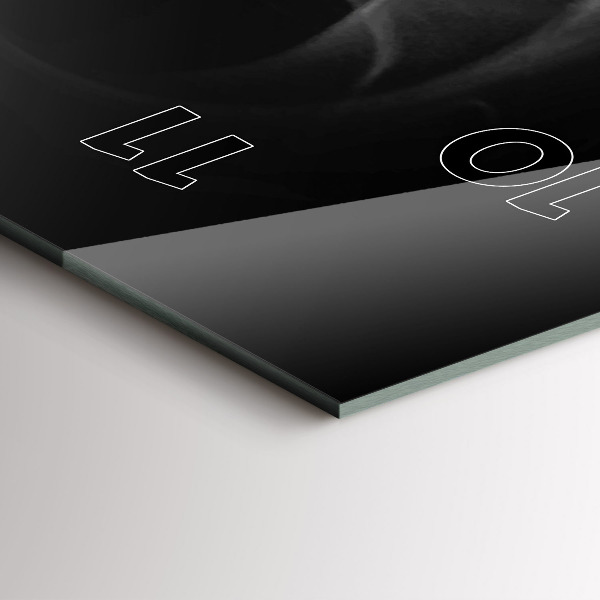 Horloge rectangulaire verticale Une tasse de café