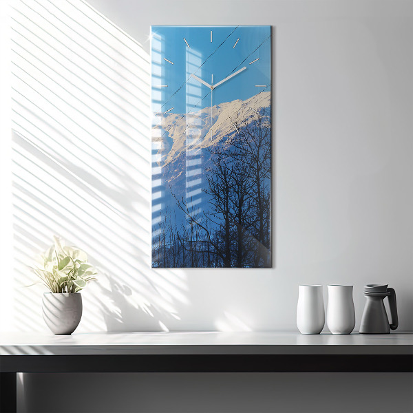 Horloge rectangulaire verticale Vue sur la montagne