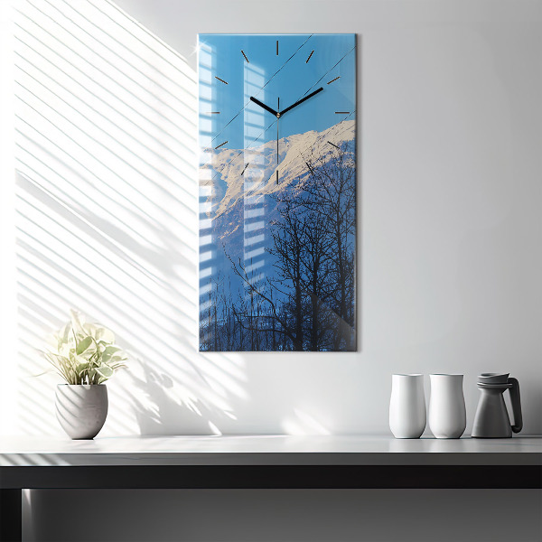 Horloge rectangulaire verticale Vue sur la montagne