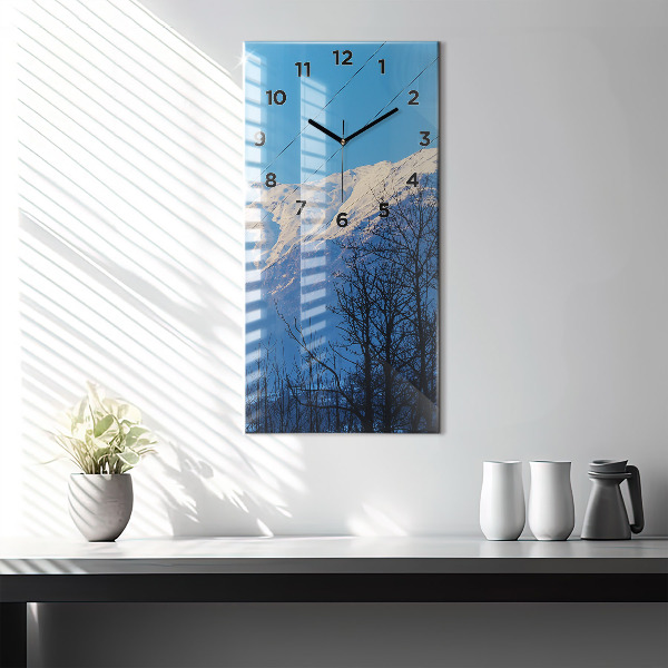 Horloge rectangulaire verticale Vue sur la montagne