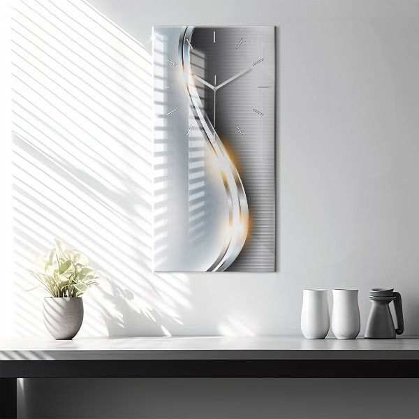 Horloge murale verticale Abstraction métallique