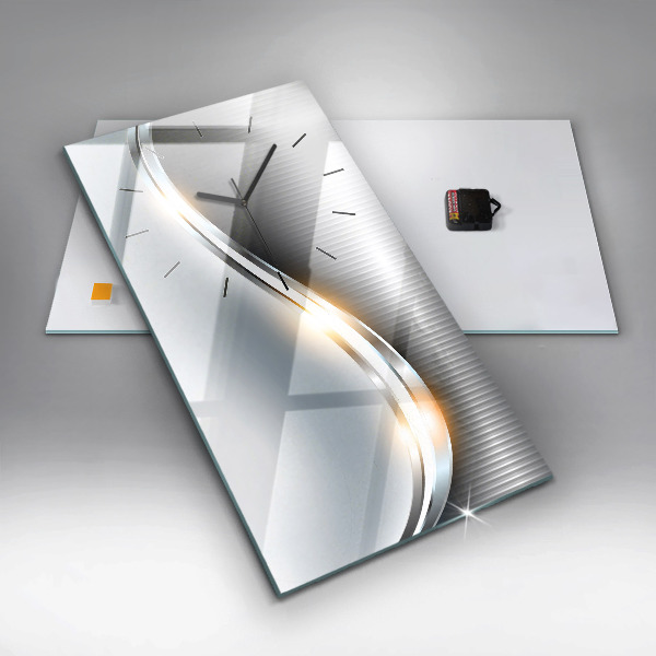 Horloge murale verticale Abstraction métallique