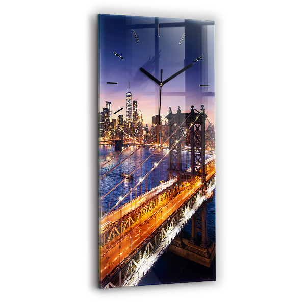 Horloge rectangulaire verticale New York et le coucher du soleil