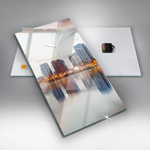 Horloge rectangulaire verticale Panorama avec la Tour Eiffel