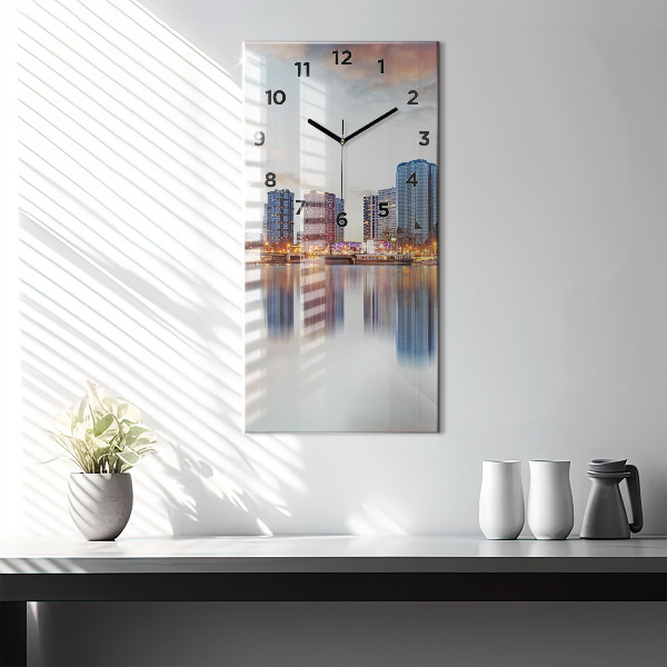 Horloge rectangulaire verticale Panorama avec la Tour Eiffel