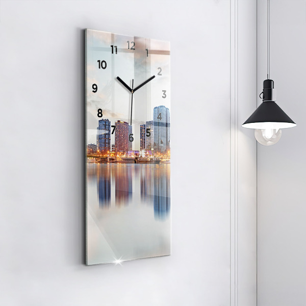 Horloge rectangulaire verticale Panorama avec la Tour Eiffel