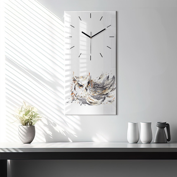 Horloge rectangulaire verticale Hibou symbole de sagesse