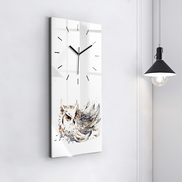 Horloge rectangulaire verticale Hibou symbole de sagesse