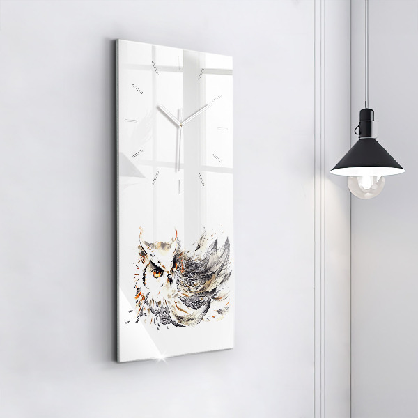 Horloge rectangulaire verticale Hibou symbole de sagesse