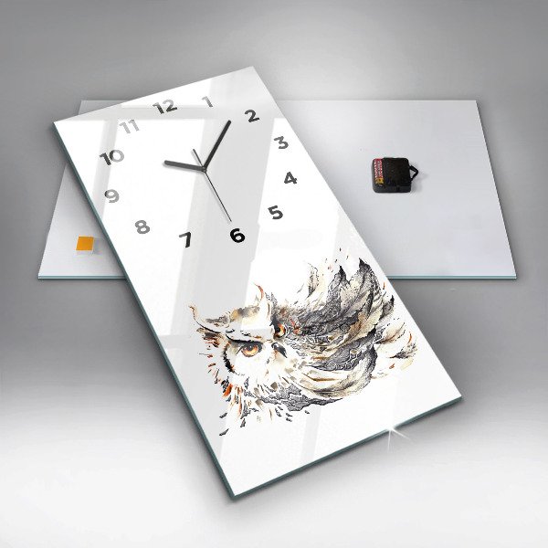 Horloge rectangulaire verticale Hibou symbole de sagesse