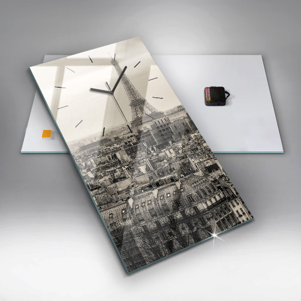 Horloge rectangulaire verticale Panorama paysager de Paris