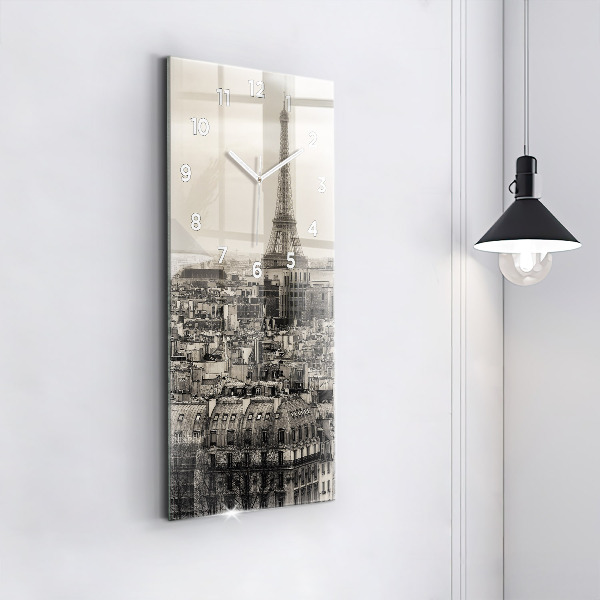 Horloge rectangulaire verticale Panorama paysager de Paris