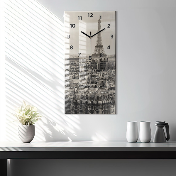 Horloge rectangulaire verticale Panorama paysager de Paris